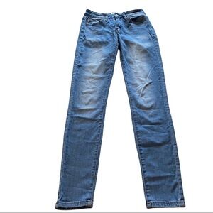 KanCan Medium Wash Denim Light Fading Mid-Rise Skinny Ankle Jeans Juniors 3x29